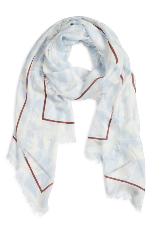 NORDSTROM NORDSTROM FLORAL PRINT SCARF WITH EYELASH FRINGE 