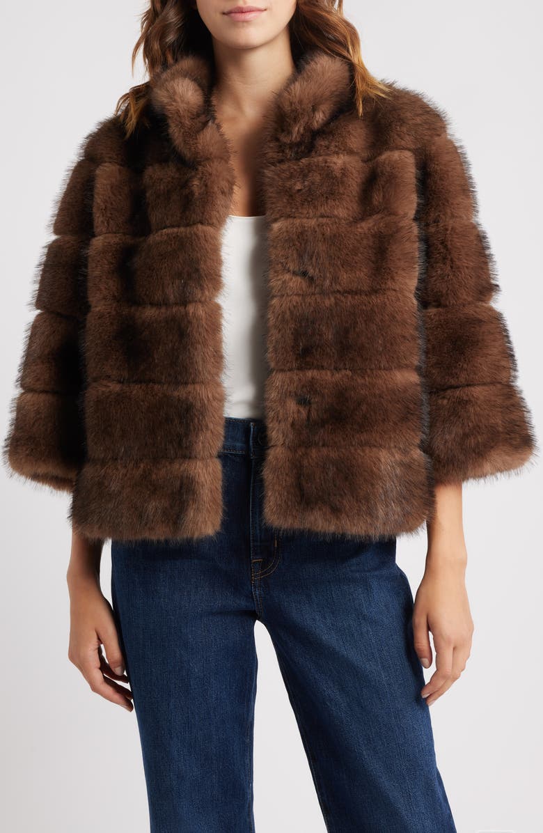 LoveShackFancy Gelman Faux Fur Jacket, Main, color,