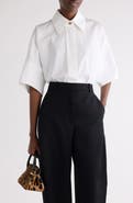 Givenchy Oversize Short Sleeve Cotton Poplin Button-Up Shirt