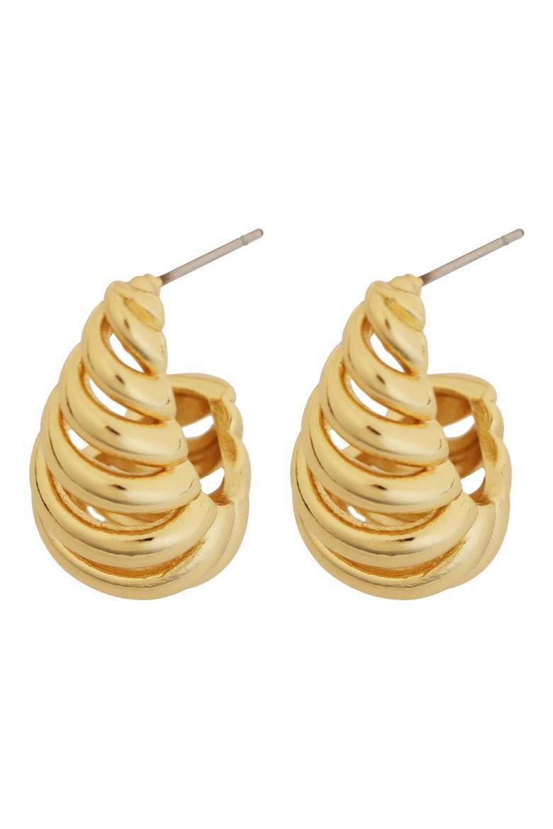 Basket Teardrop Hoop Earrings, Main, color, GOLD