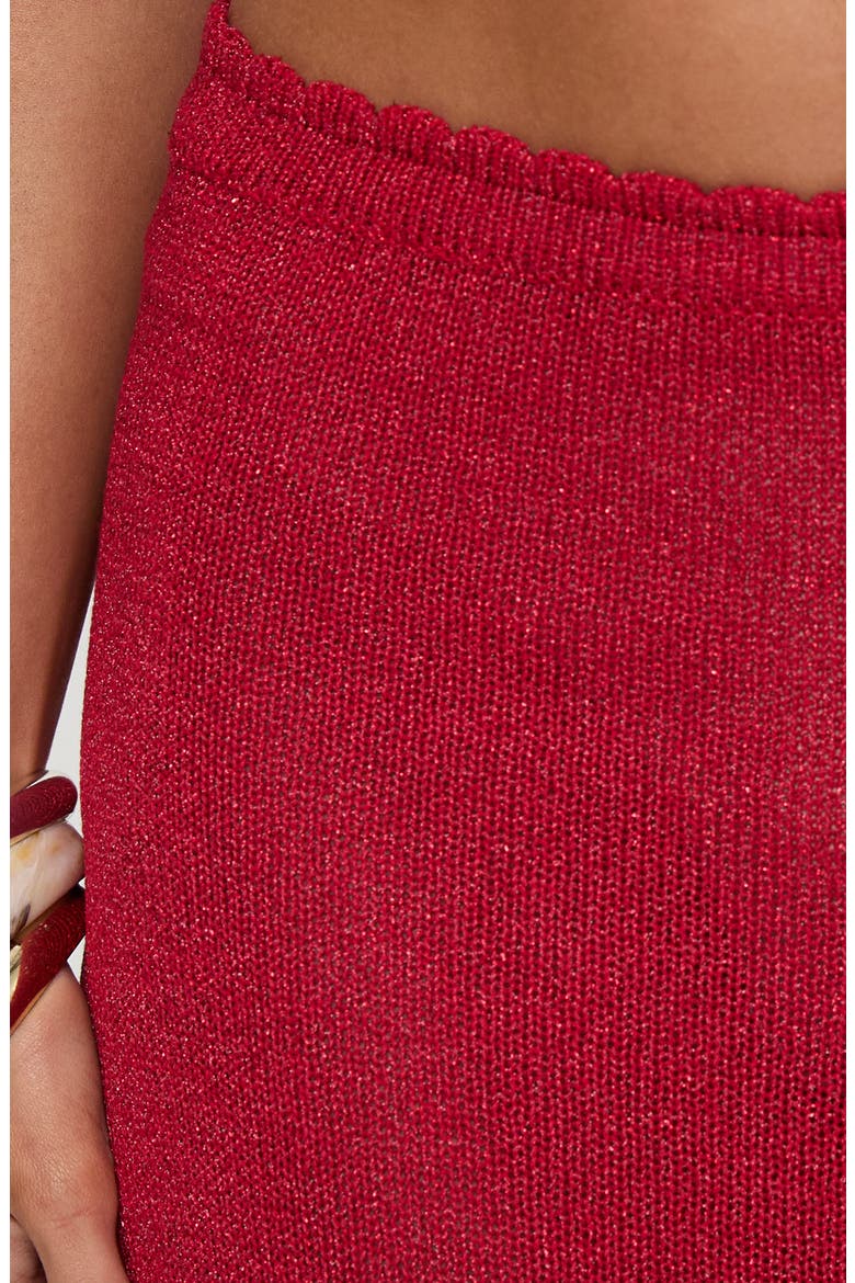 Hugs Kisses Metallic Knit Maxi Skirt, Alternate, color, RED