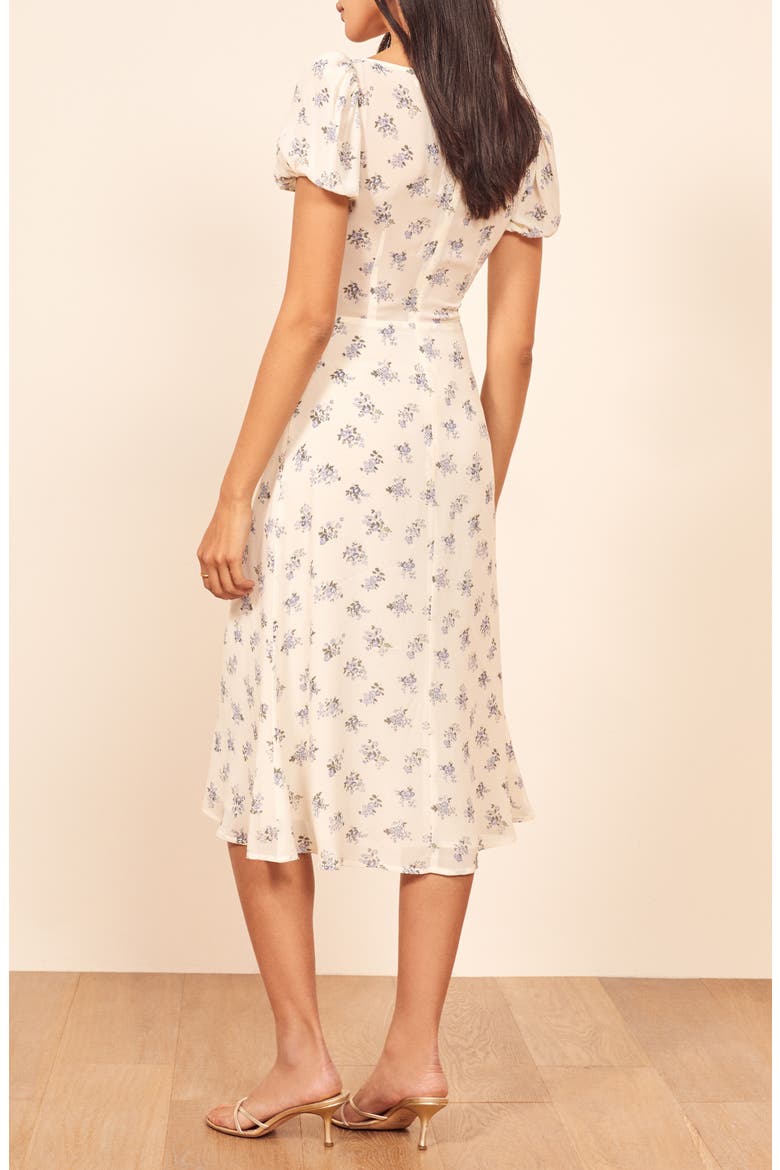 Kacey Print Puff Sleeve Midi Dress, Alternate, color, TERESA