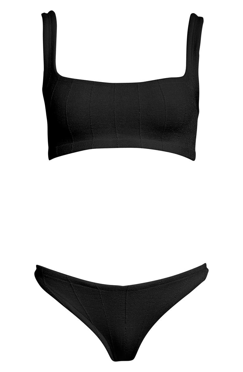 Hunza G Crinkle 2-Piece Swimsuit, Alternate, color, Black