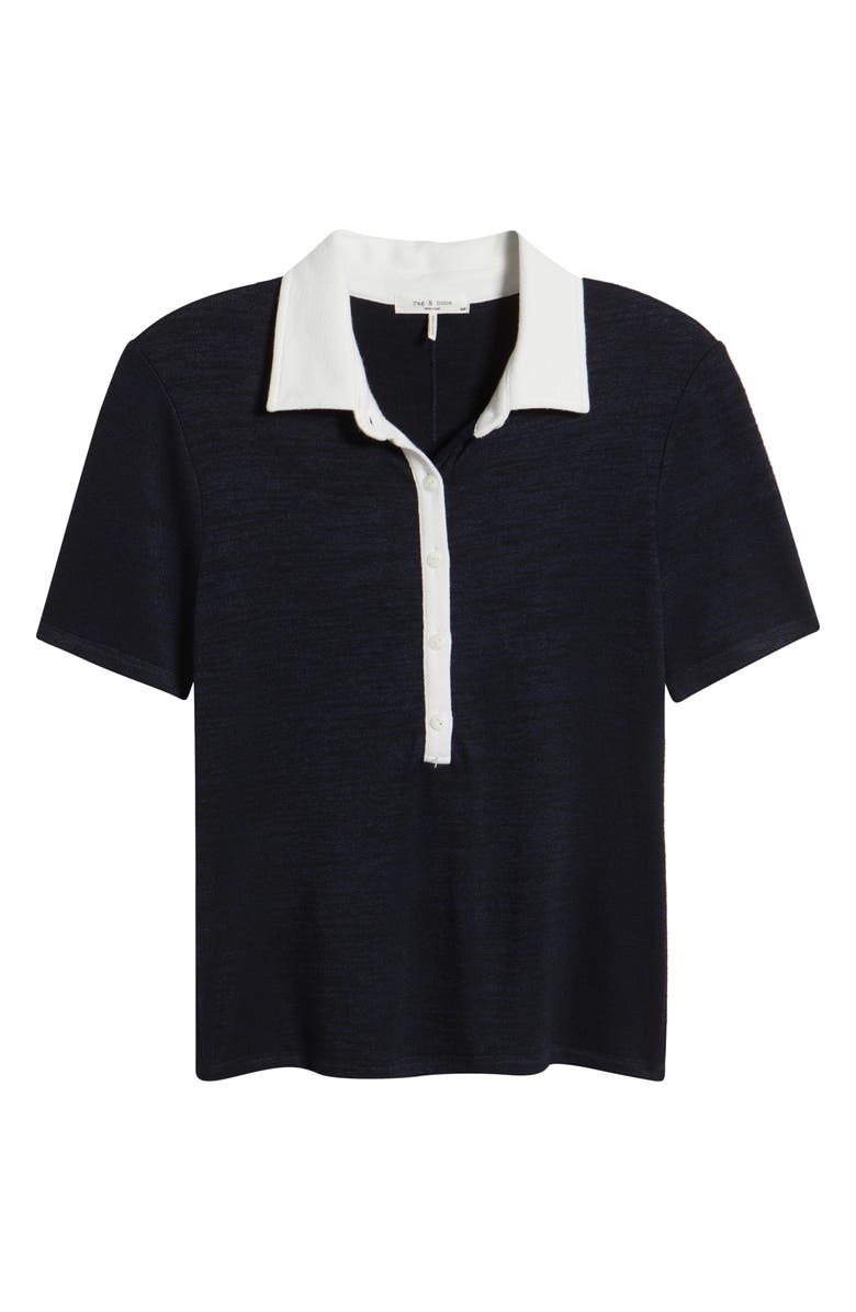 rag & bone The Knit Colorblock Polo, Alternate, color, Navy