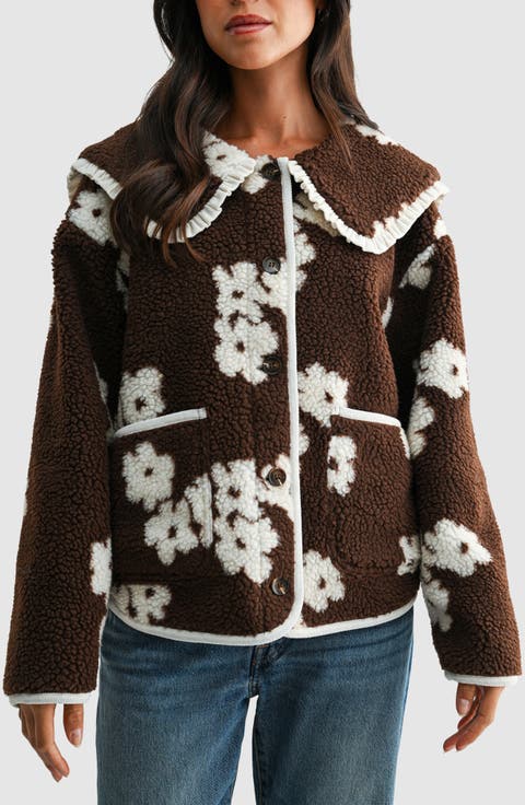 Floral High Pile Fleece Jacket