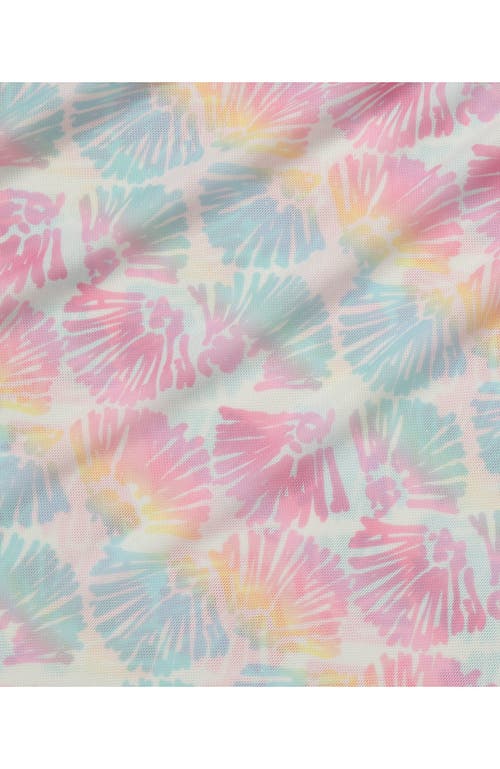 Lands' End Girls Short Sleeve Mesh Cover Up In Pastel Shells