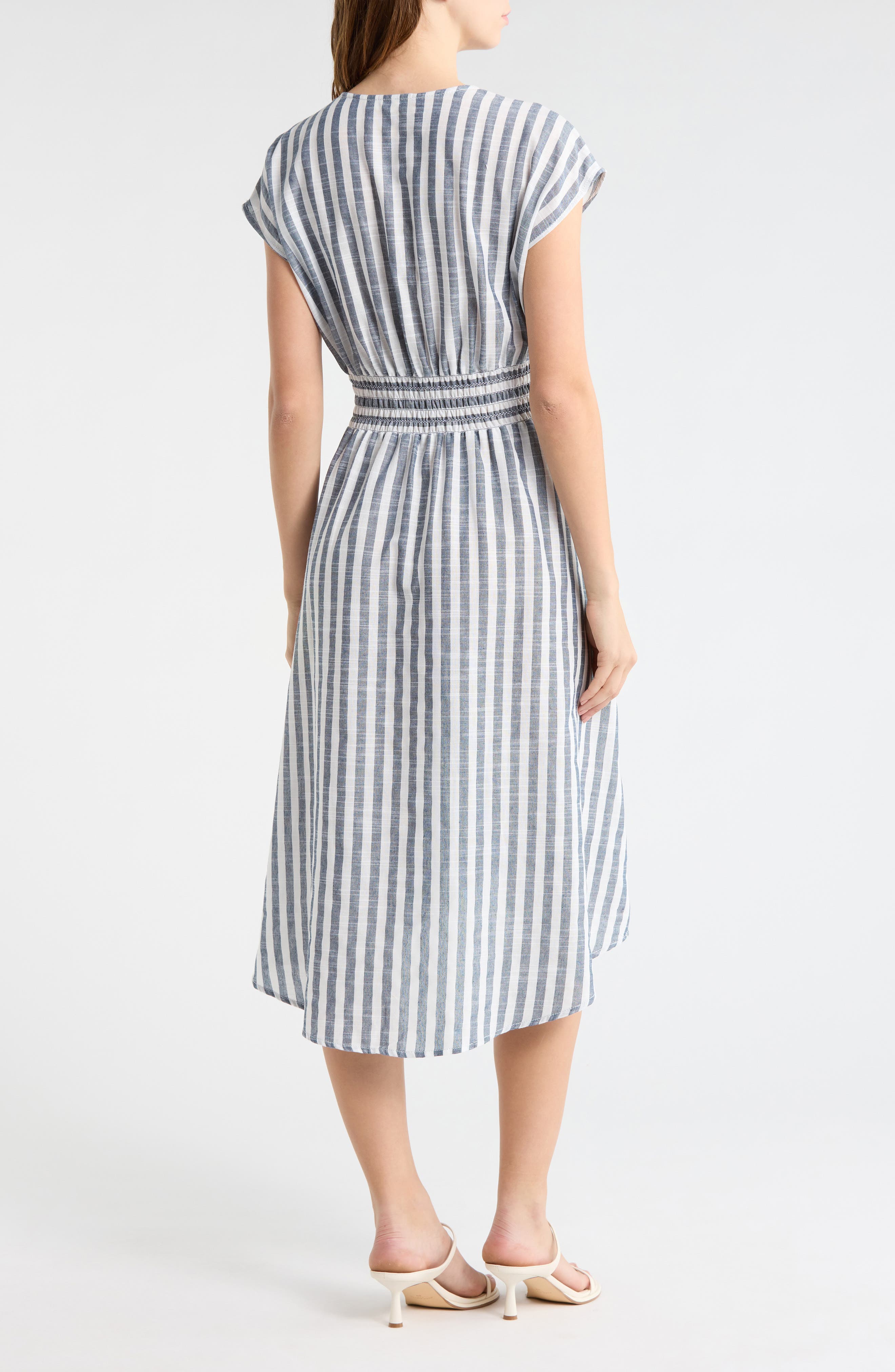 Stripe Tie Front Cotton Blend Dress - image 4