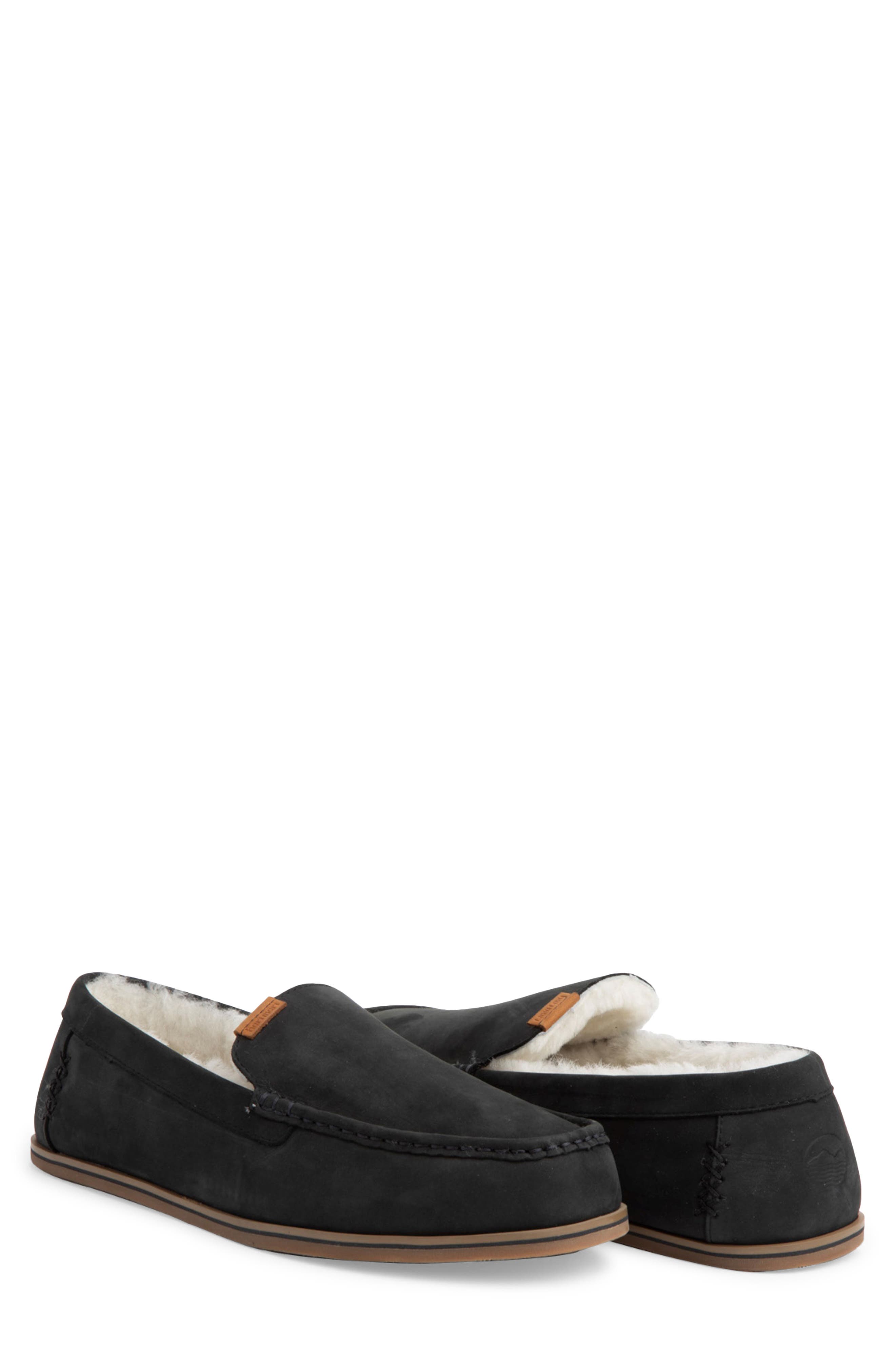 hari mari Hacienda LX Genuine Shearling Lined Slipper, Main, color, Raven