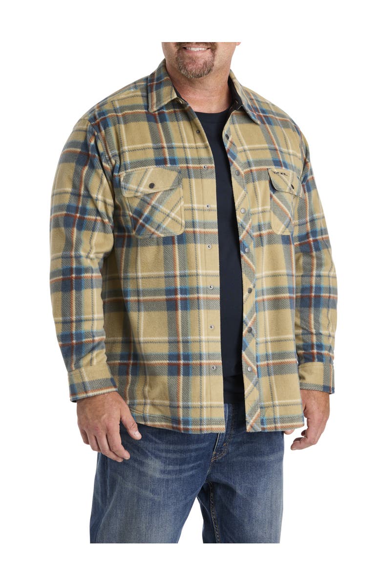 O'Neill Big & Tall Glacier Plaid Superfleece Flannel Shirt Jacket, Main, color, Twill