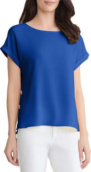 Jones New York Button Side Short Sleeve Top