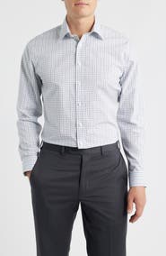 Nordstrom Trim Fit Check Non Iron Cotton Dress Shirt