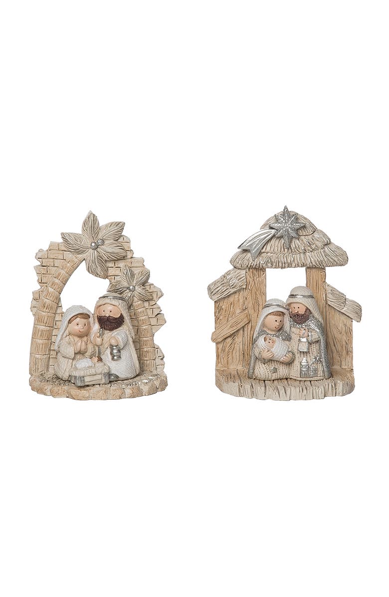 Transpac Resin Shining Nativity Figurine Set of Christmas Decorations, Main, color,