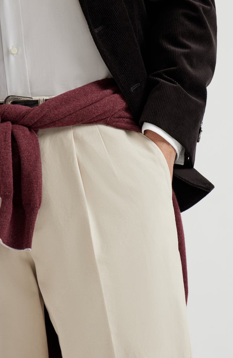 Brunello Cucinelli Gabardine trousers, Alternate, color, Panama