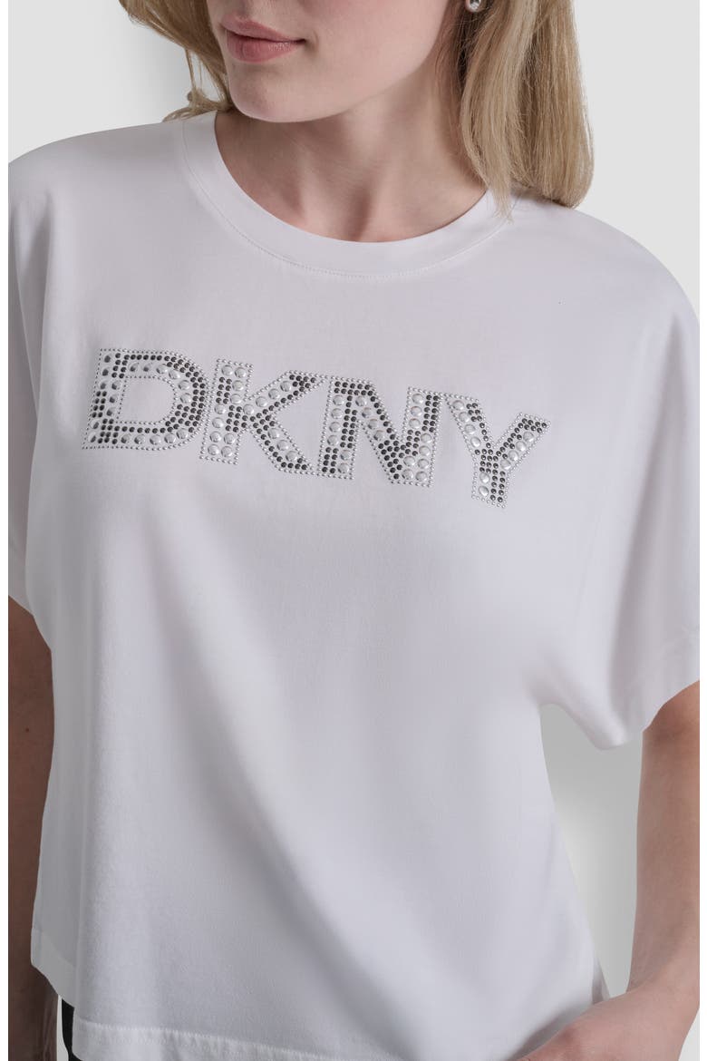 Bling Logo Cotton Blend Graphic T-Shirt, Alternate, color, WHITE