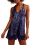 Bejeweled Halter Neck Sequin Minidress