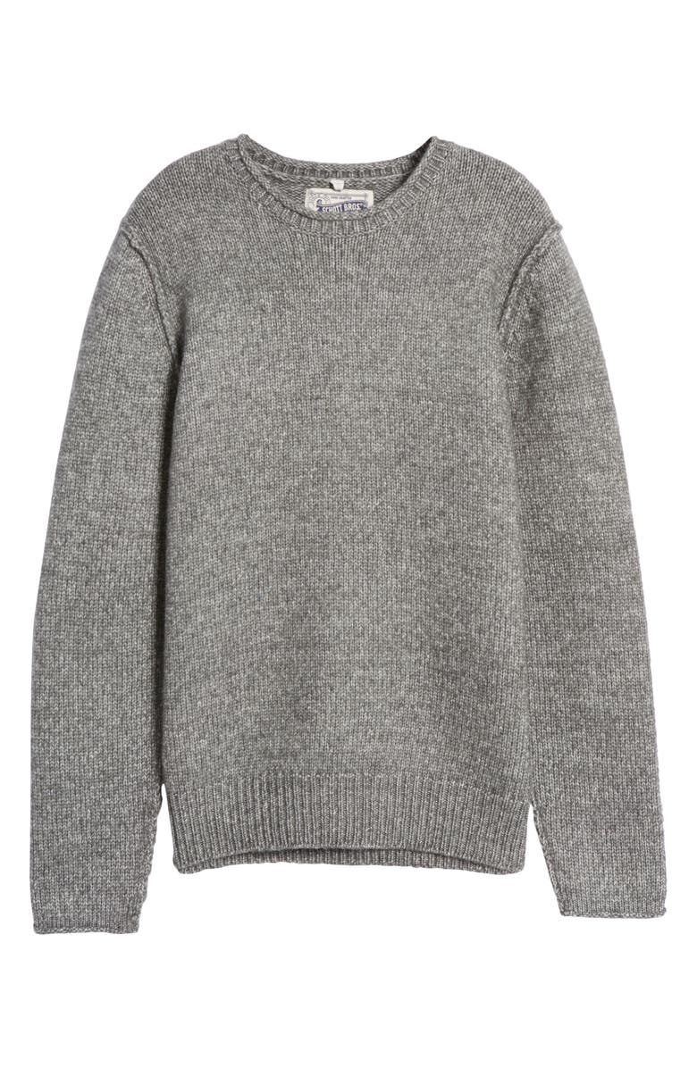 Schott NYC Rolled Collar Sweater, Alternate, color, Charcoal