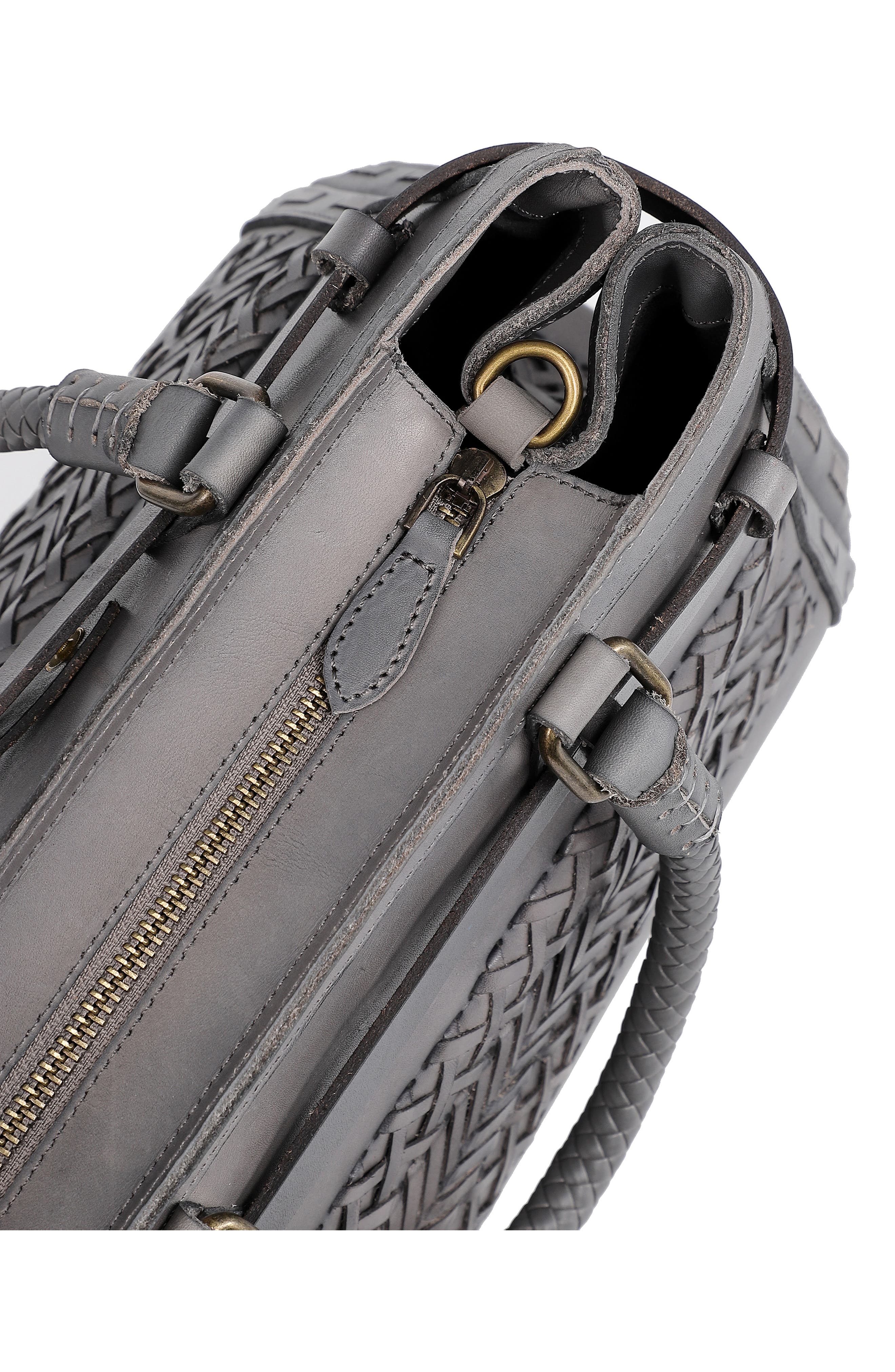 OLD TREND Woven Leather Satchel, Alternate, color, 