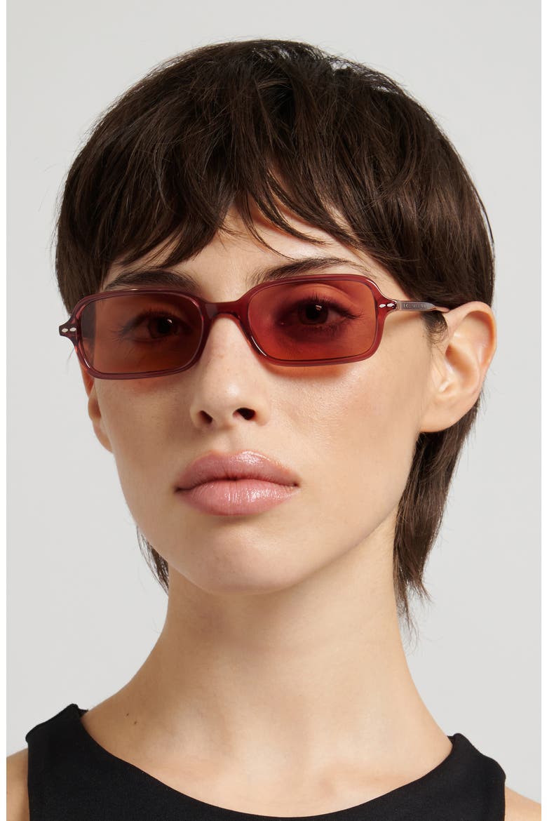 52mm Rectangular Sunglasses, Alternate, color, RED/ PINK