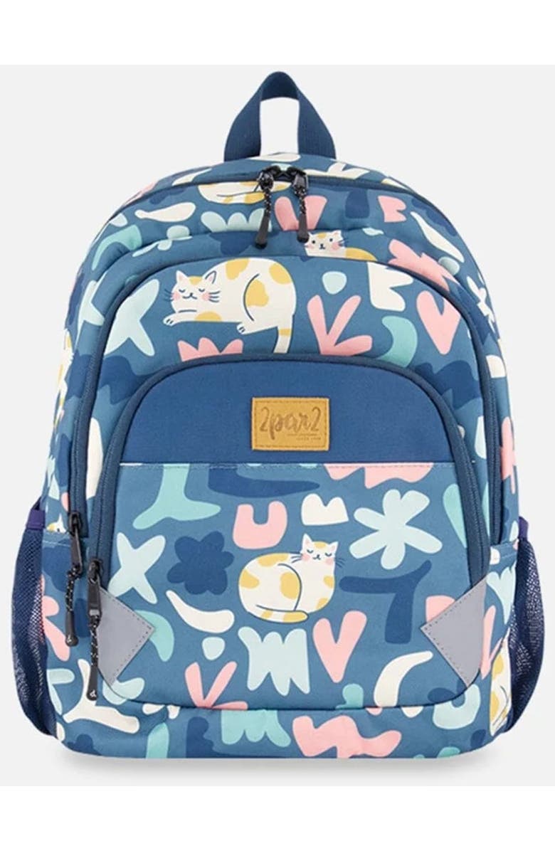 Deux par Deux Little Kids Backpack Cat, Main, color, Green