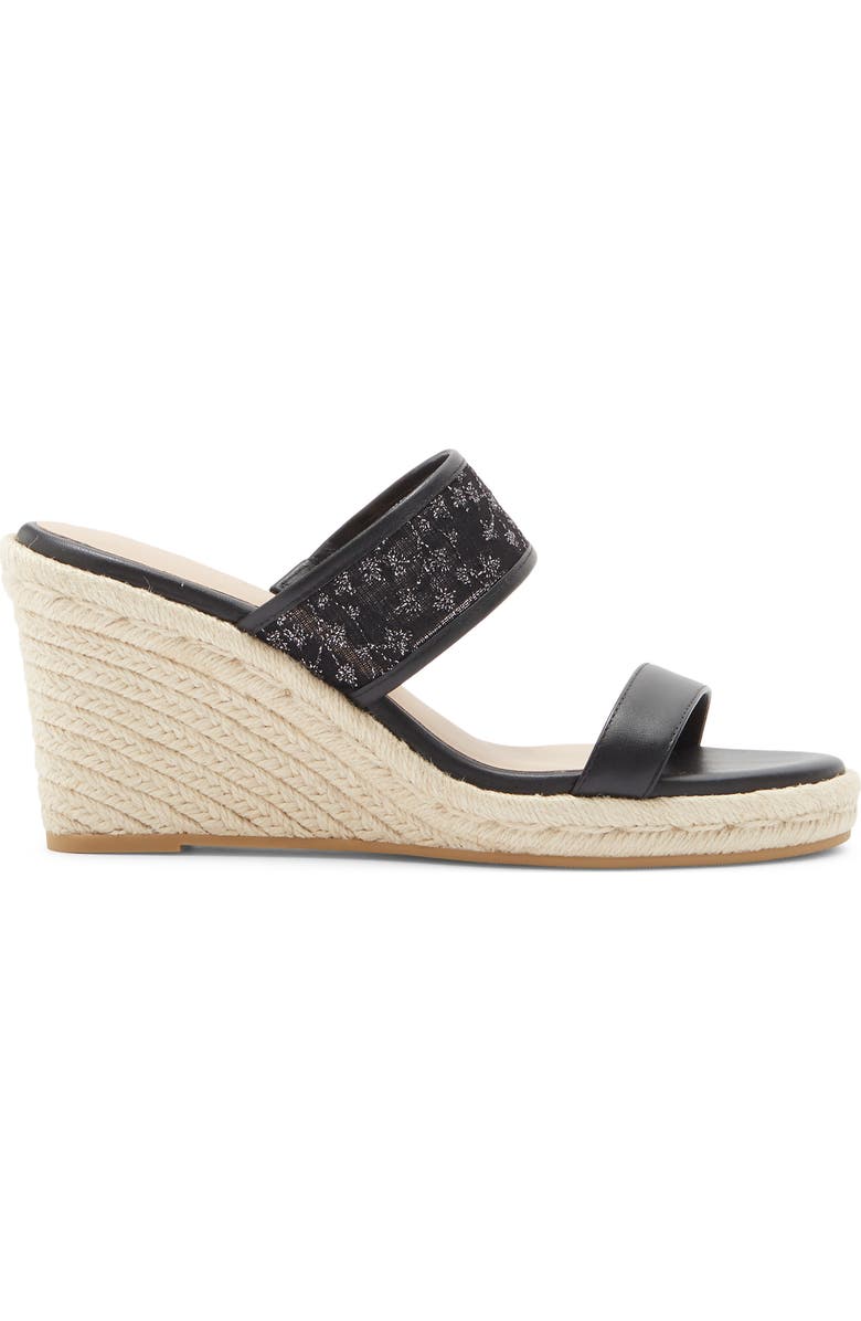 Stuart Weitzman Lily Espadrille Wedge Slide Sandal, Alternate, color, Black