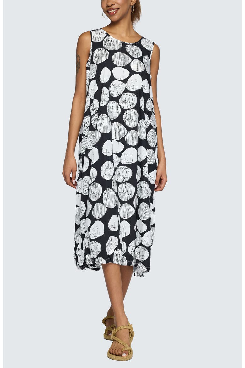 Selenea Printed Balloon Dress, Main, color, Black Print