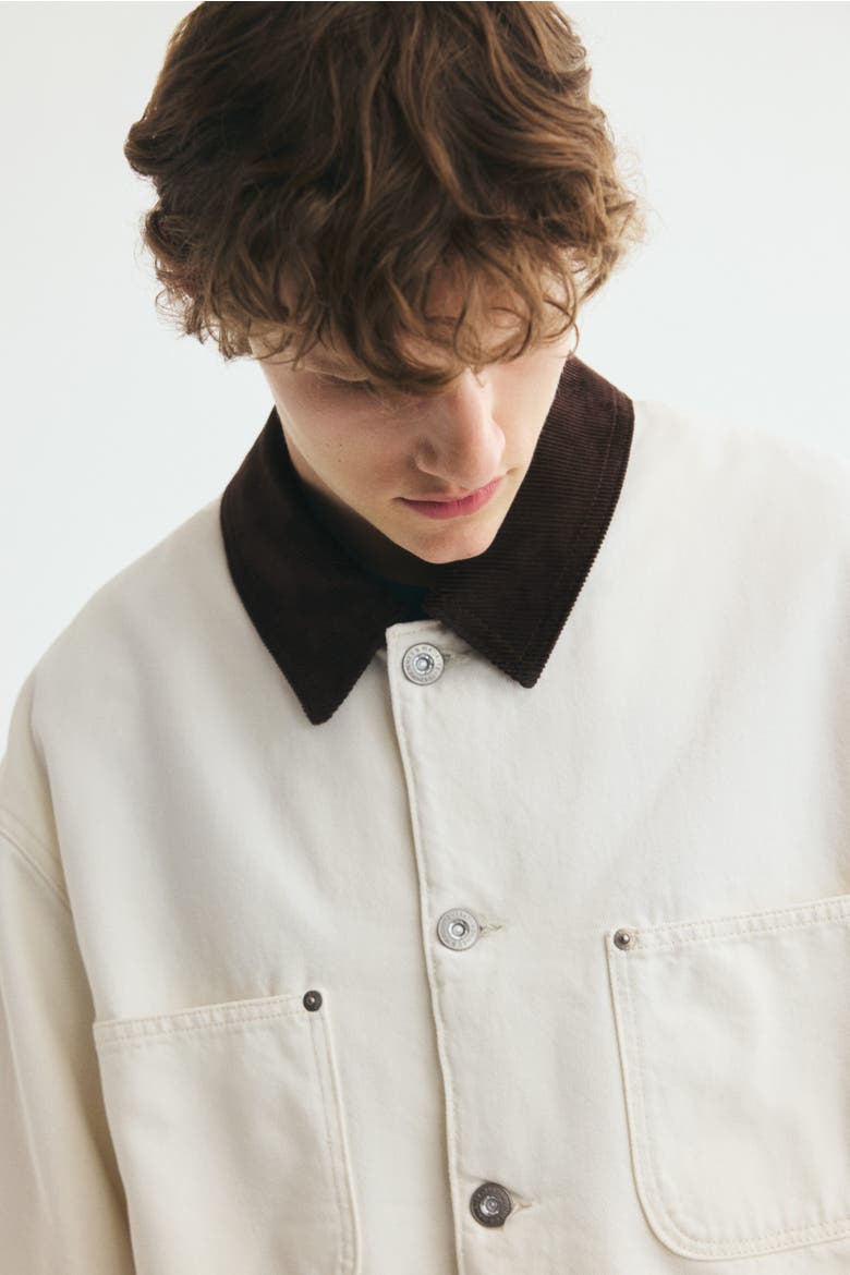 Denim Workwear Jacket, Alternate, color, Cream/dark brown