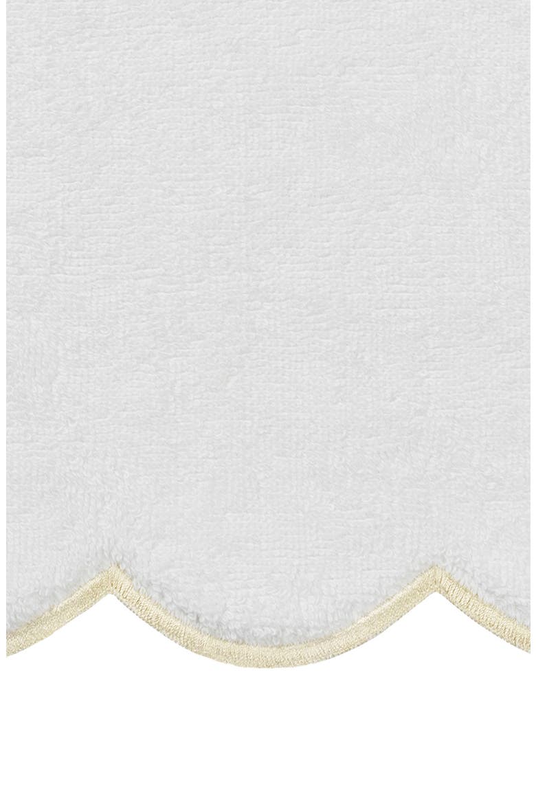 Adornia Scallop 6-Piece Towel Set, Alternate, color, WHITE/ BEIGE