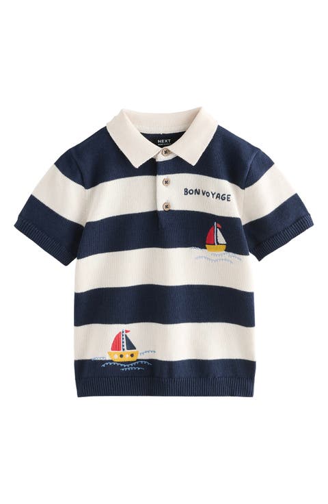 Boat Stripe Knit Polo