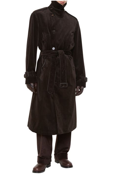 Long Corduroy Trench Coat