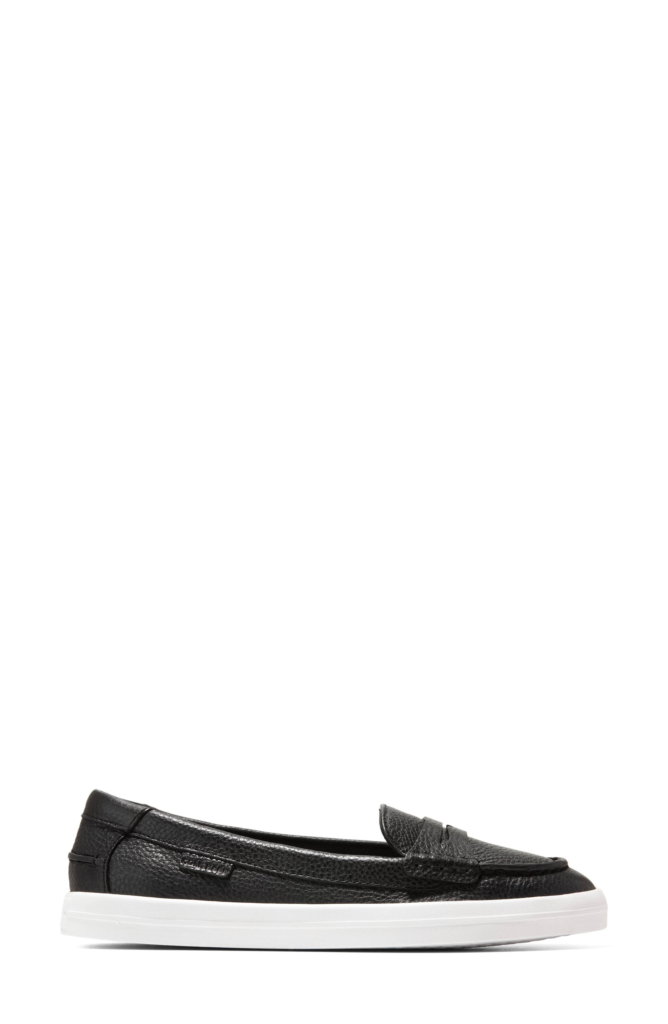 Cole Haan Nantucket Drift Penny Slip-On Loafer, Alternate, color, Black Tumbled Leather