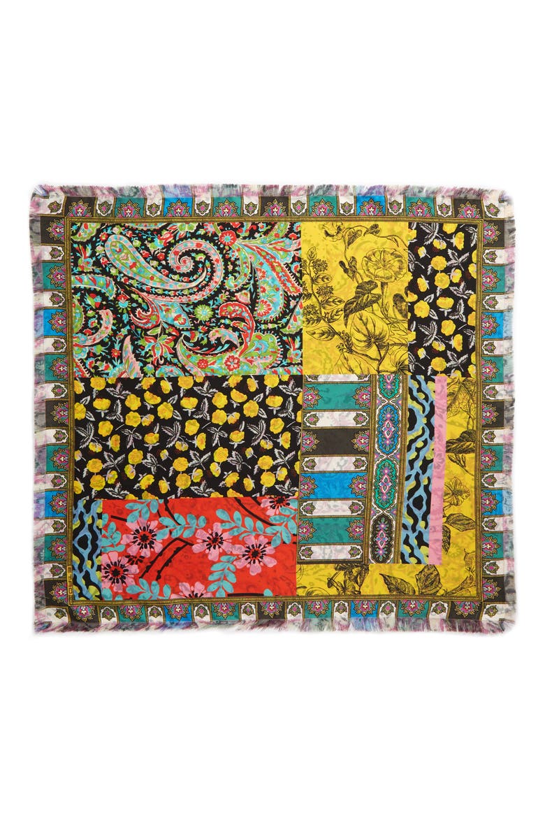 Foulard Reversible Silk Square Scarf, Alternate, color, GOLD