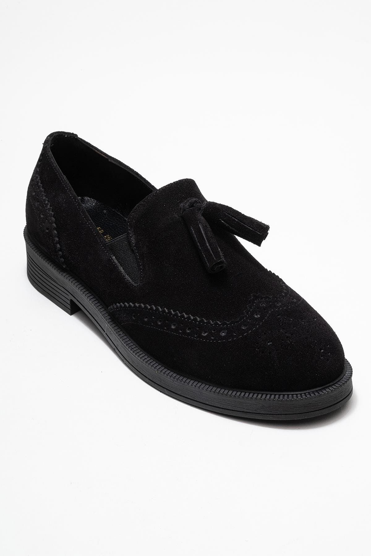 Forever & Always Shoes Alex Leather Tassel Loafers, Main, color, Black Suede Leather