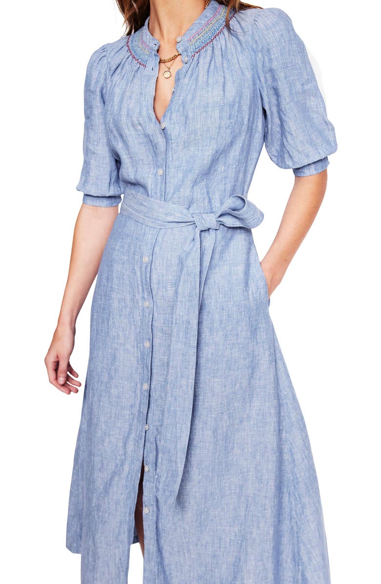 Boden Ada Cotton Shirtdress, Alternate, color, Grey Blue Chambray