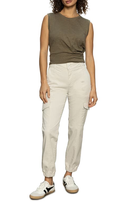 Sanctuary Rebel Wide Leg Standard Rise Crop Pant In Birch In Pumice Stone