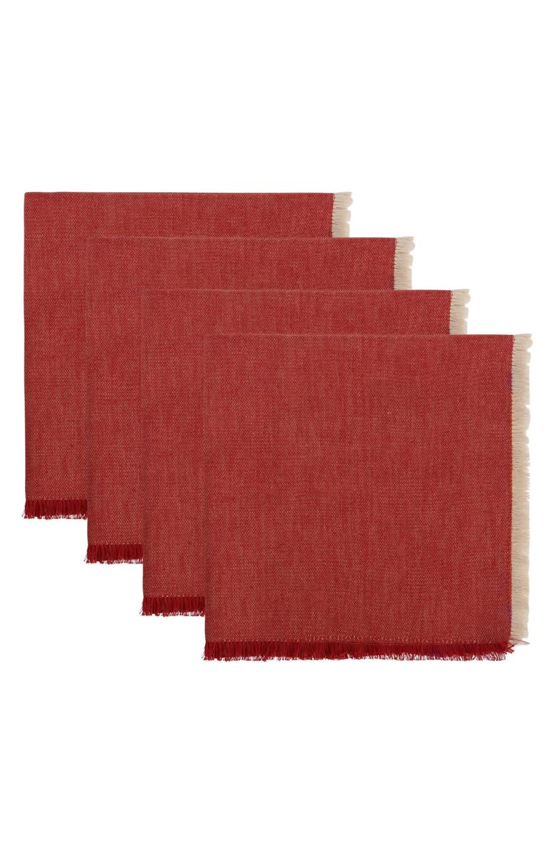 Design Imports Rust Chambray 4-Piece Napkin Set, Main, color, Rust