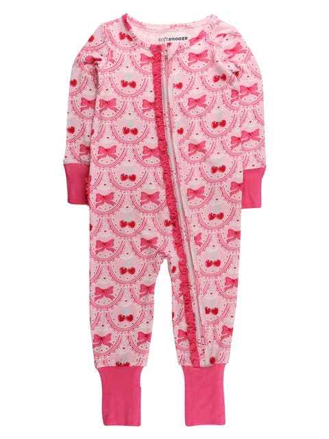 Baby Girls SoftSnooze Convertible Ruffle One Piece Pajama