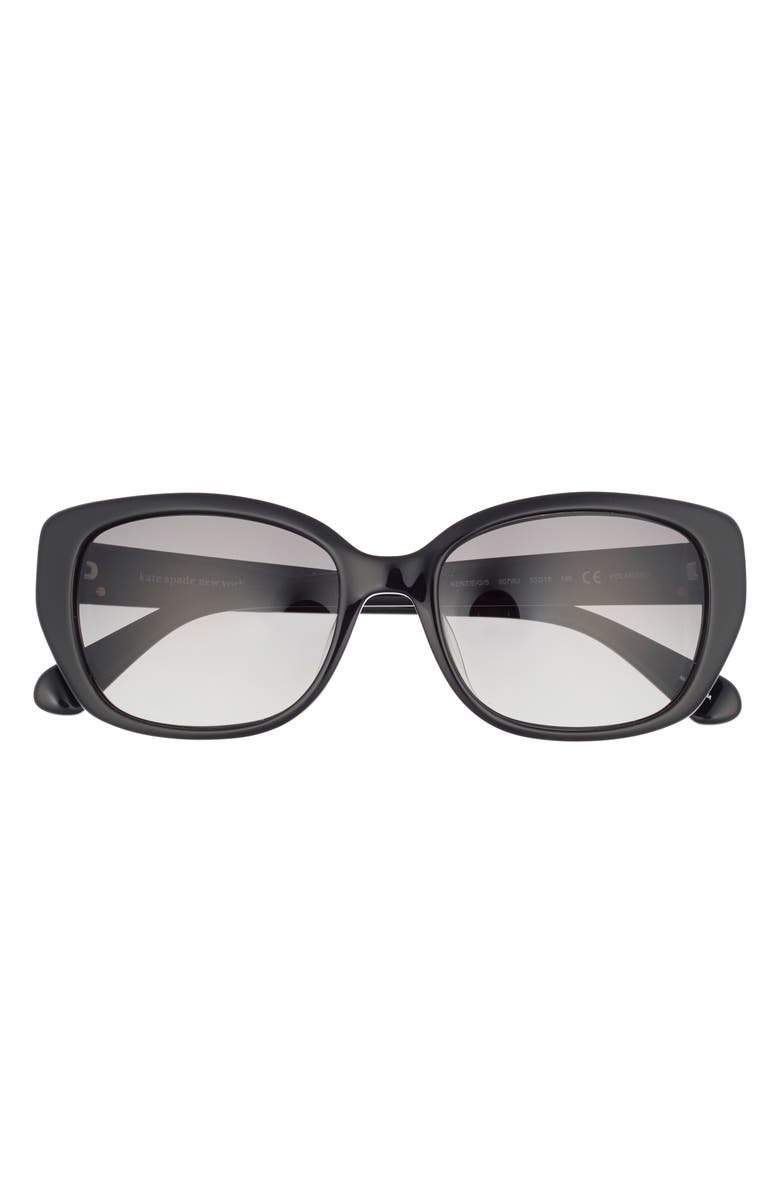 Kate Spade New York kenzie 53mm polarized cat eye sunglasses, Main, color, Black