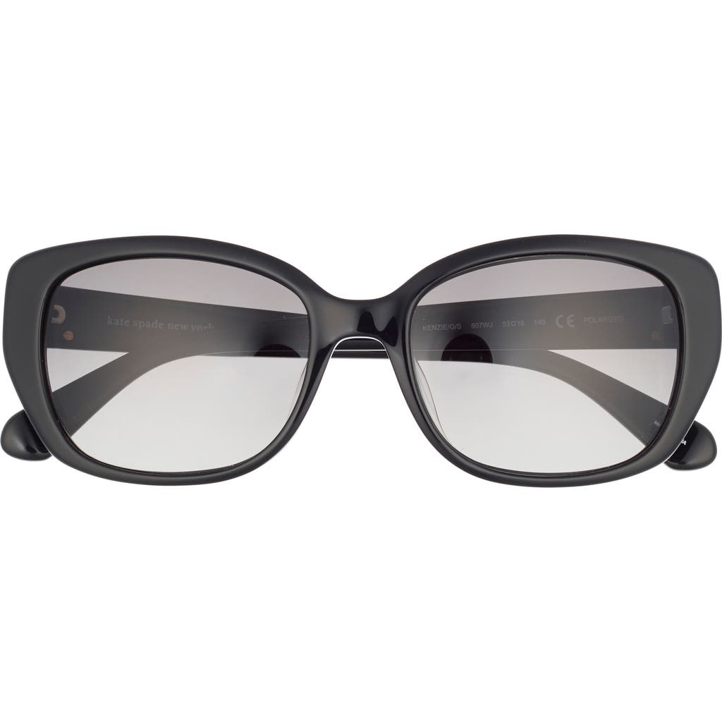 Kate Spade New York Kenzie 53mm Polarized Cat Eye Sunglasses In Black