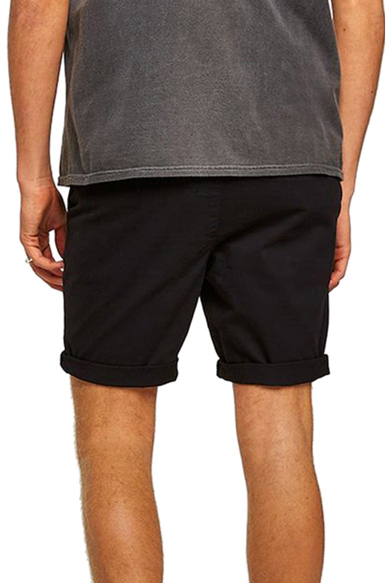 Skinny Fit Chino Shorts, Alternate, color, BLACK