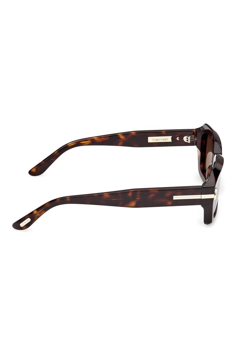 53mm Rectangular Sunglasses, Alternate, color, DARK HAVANA SHINY GOLD/ BROWN
