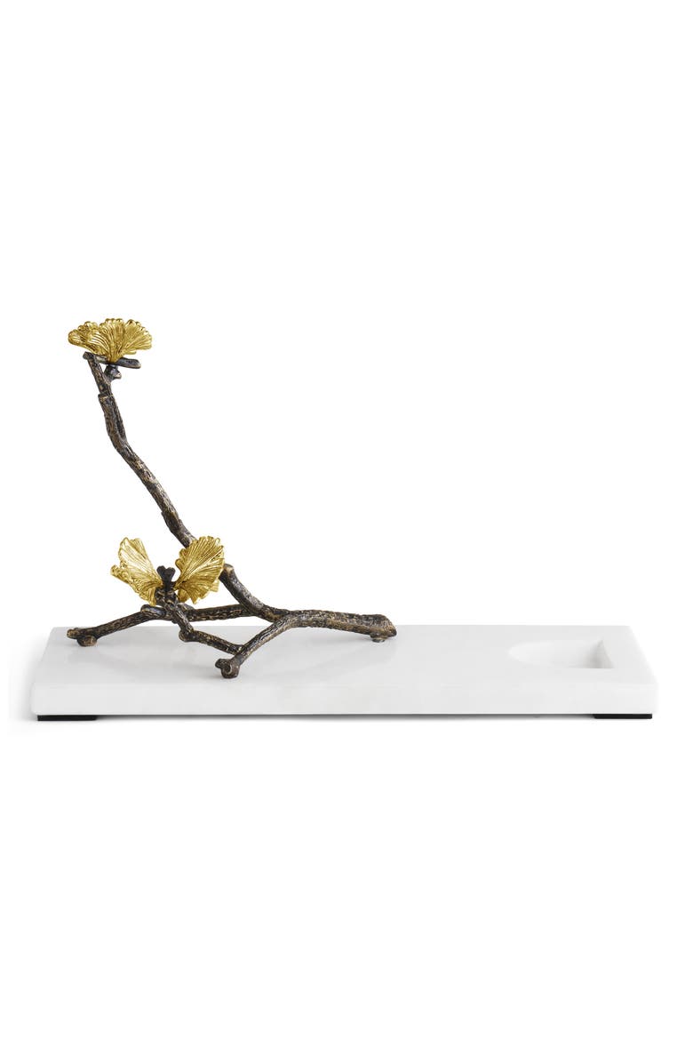 Butterfly Ginkgo Wine Rest, Main, color, WHITE/ GOLD