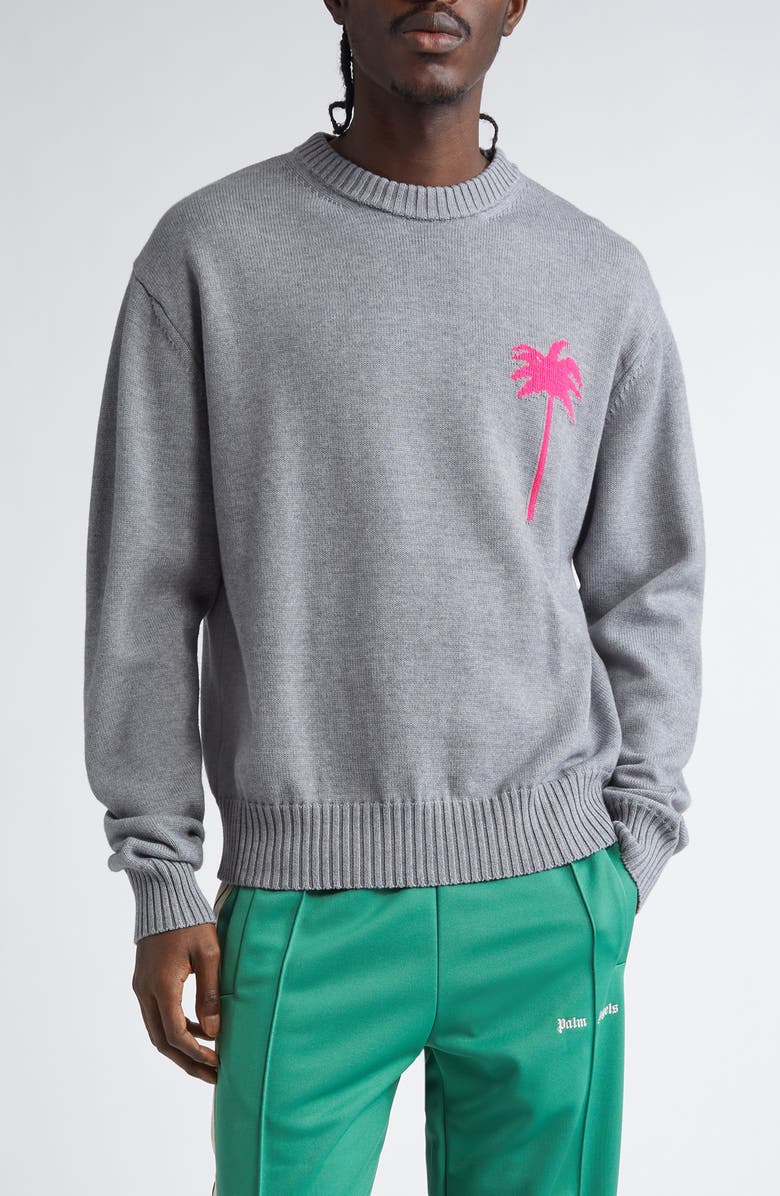 Palm Angels Palms Intarsia Sweater, Main, color, 