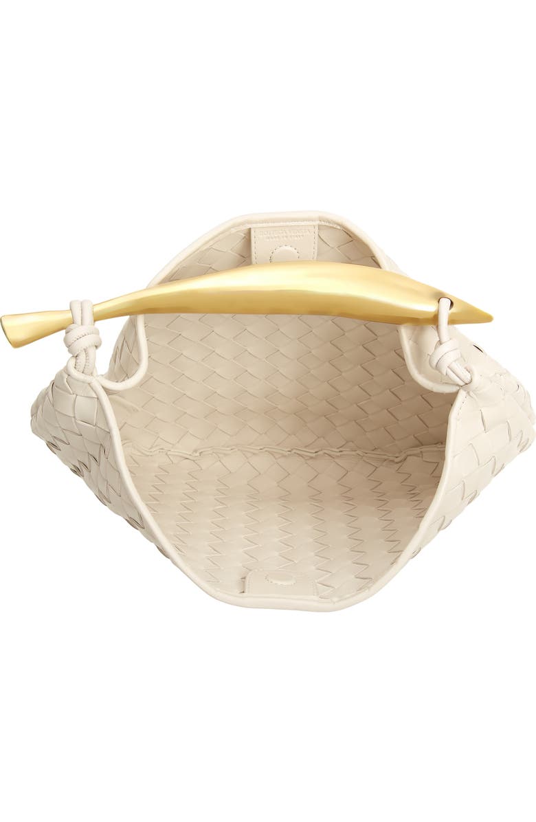 Bottega Veneta Sardine Intrecciato Leather Top Handle Bag, Alternate, color, 9104 Chalk-M Brass
