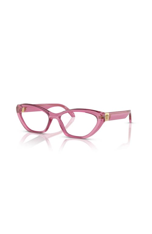 Versace 53mm Cat Eye Optical Glasses In Pink