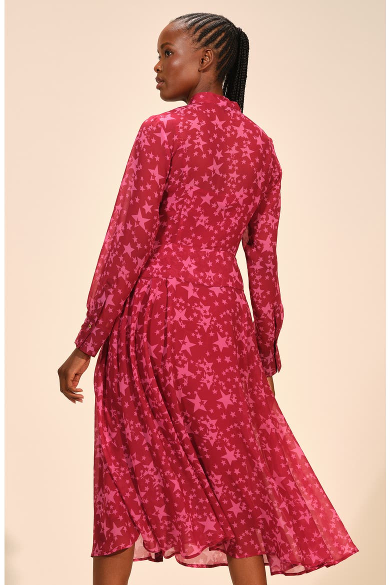 Star Print Long Sleeve Shirtdress, Alternate, color, STARLIT