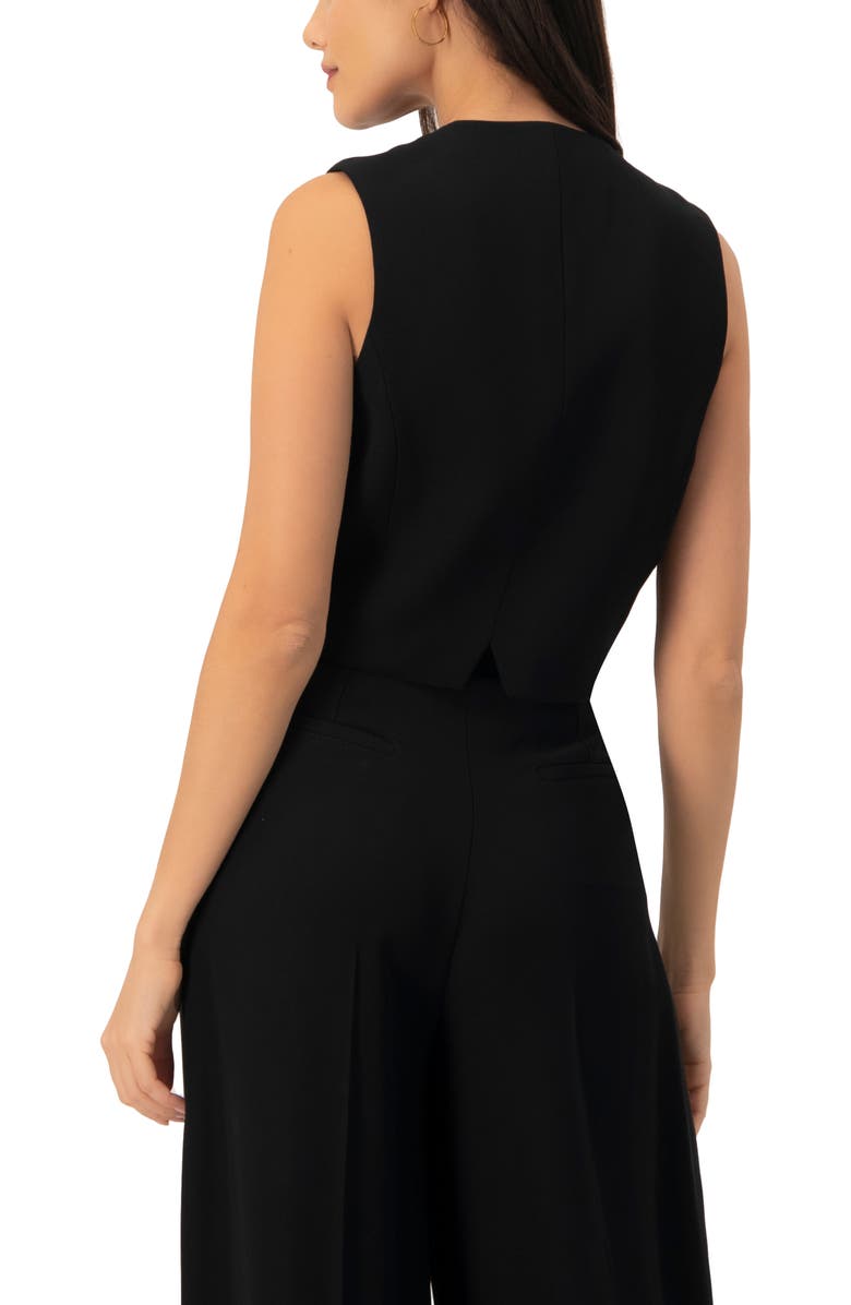 IVONNE Tailored Sleeveless Vest with Button Closure, Alternate, color, Black