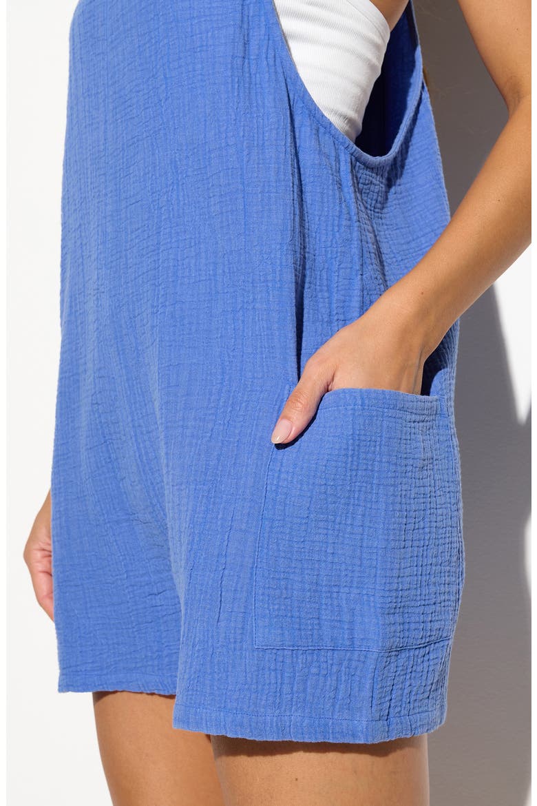 Vista Cotton Romper, Alternate, color, ULTRA MARINE