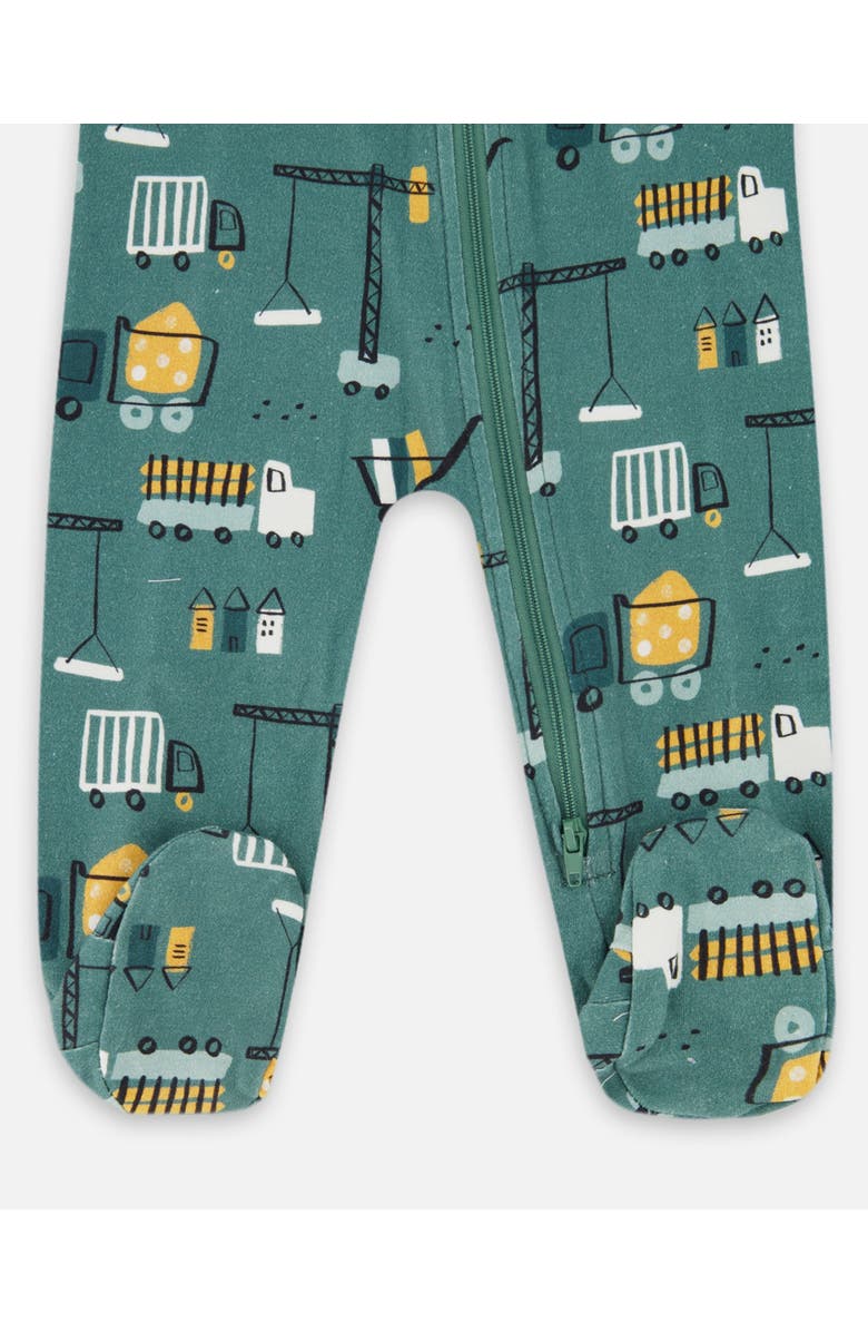 Deux par Deux One-Piece Organic Cotton Pajama Construction, Alternate, color, Teal