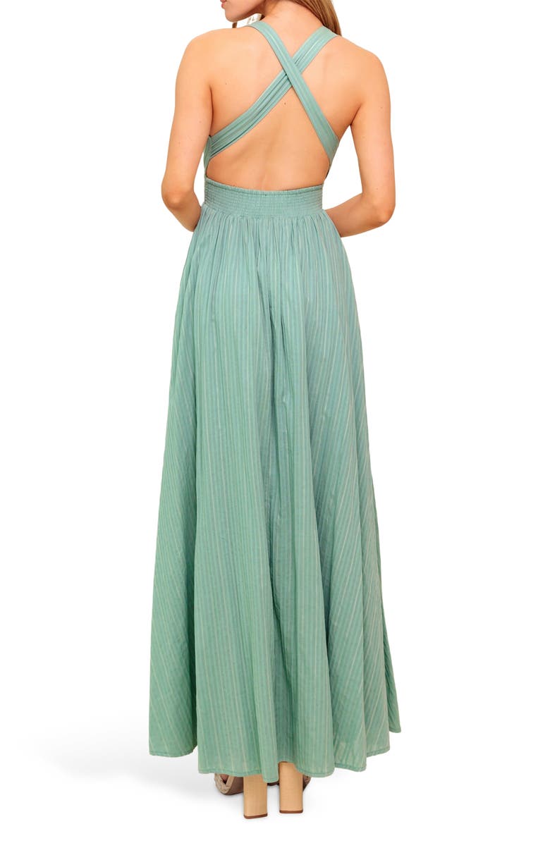 FLYING TOMATO Plunge Neck Maxi Dress, Alternate, color, Sage