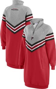 WEAR by Erin Andrews Women's WEAR by Erin Andrews Red/Heather Gray Atlanta Falcons Chevron Stripe Dress